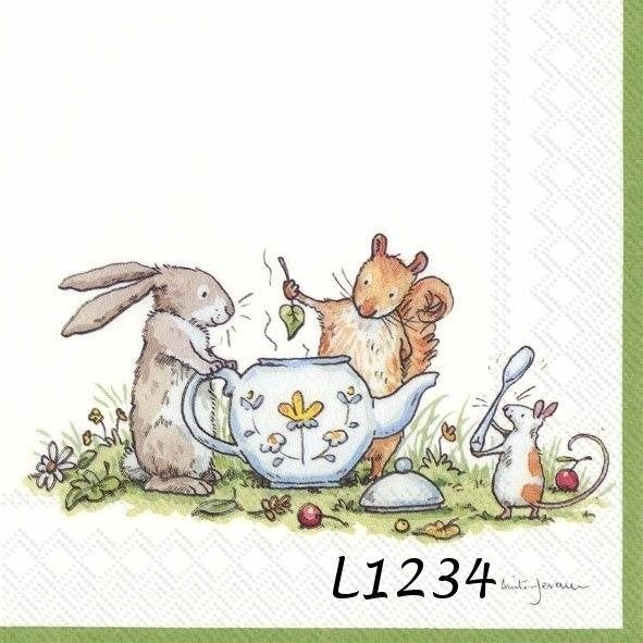Servetten decoupage/bullet journal * tea time L1234 33ct, Verzenden, Nieuw