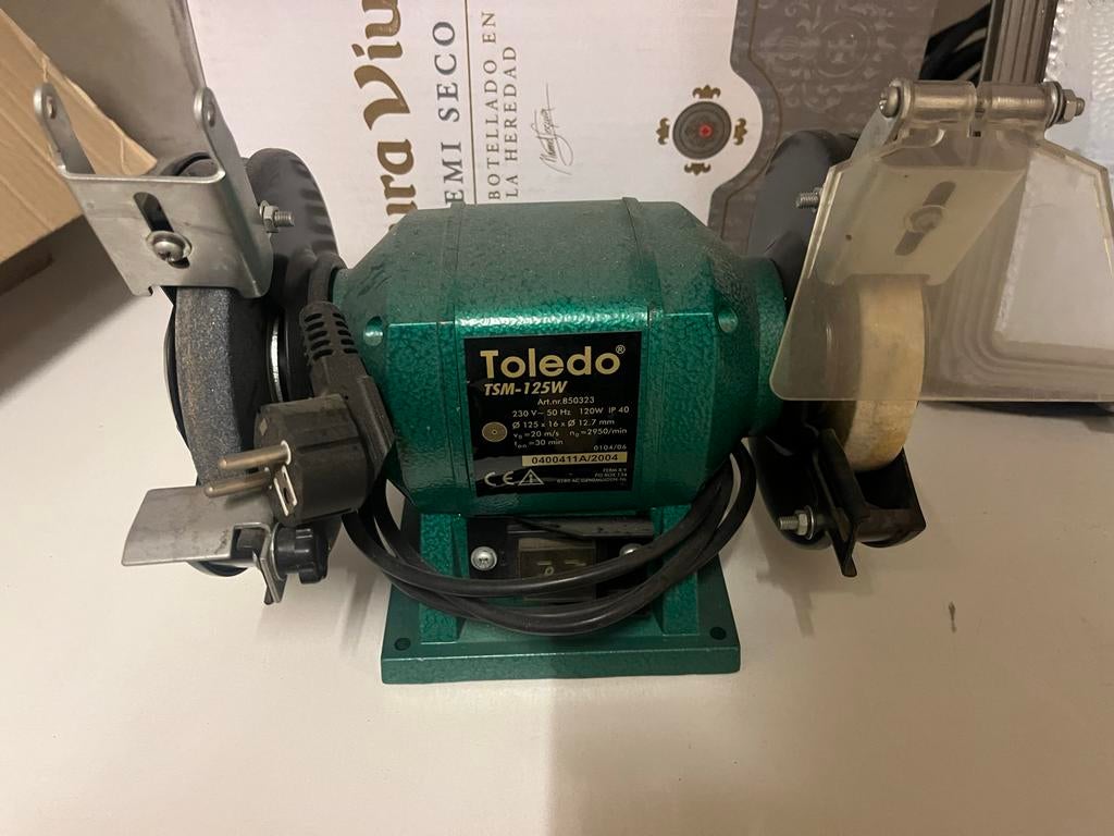 Toledo TSM-125W Werkbankslijpmachine - 120W, Doe-het-zelf en Verbouw, Gereedschap | Slijpmachines, Ophalen of Verzenden, Zo goed als nieuw