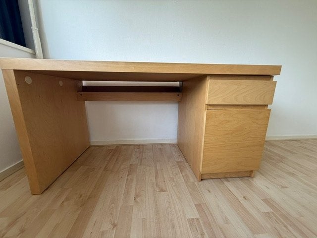 bureau, Ophalen, Gebruikt, Schoolbureau, Bruin
