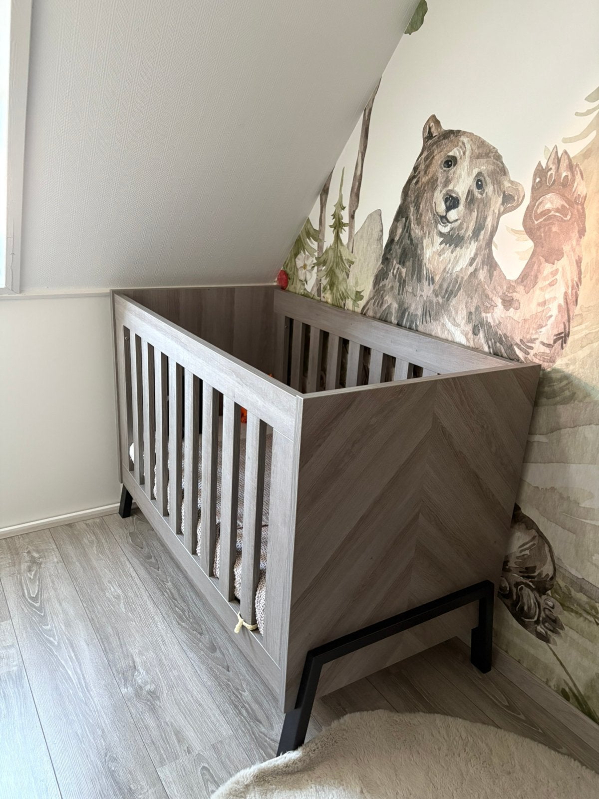 Ledikant + commode + matras en airgosafe topper, Ophalen, Zo goed als nieuw, Ledikant