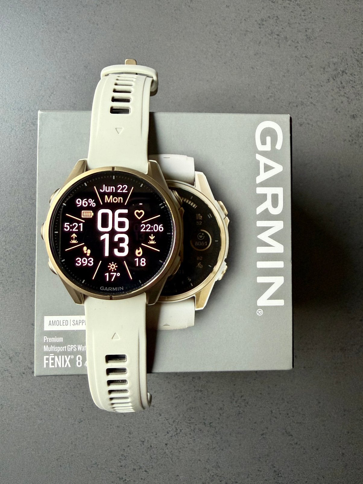 TE KOOP Garmin Fẽnix 8 43 mm, Sieraden, Tassen en Uiterlijk, Sporthorloges, Zwart, IOS, Ophalen of Verzenden, Zo goed als nieuw