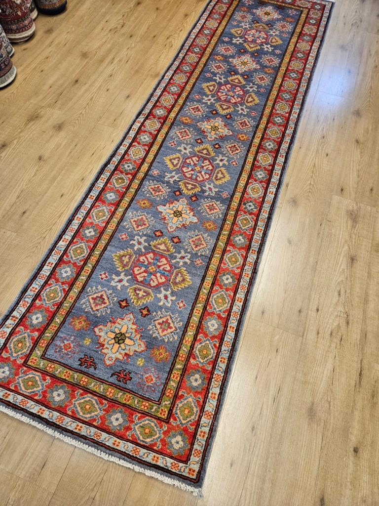 Handgeknoopt oosters tapijt loper kazak 290x83, Info@SlatsAntiek.nl, Crème, Perzisch, Vof Slats Antiek