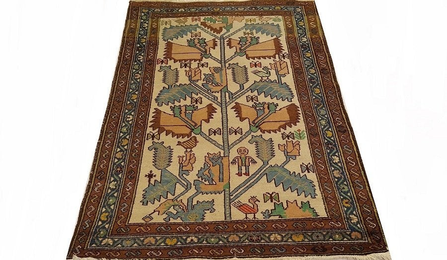 Vintage Perzisch tapijt Hamadan 155 x 107 Kleed/Kelim/Loper, Ophalen of Verzenden
