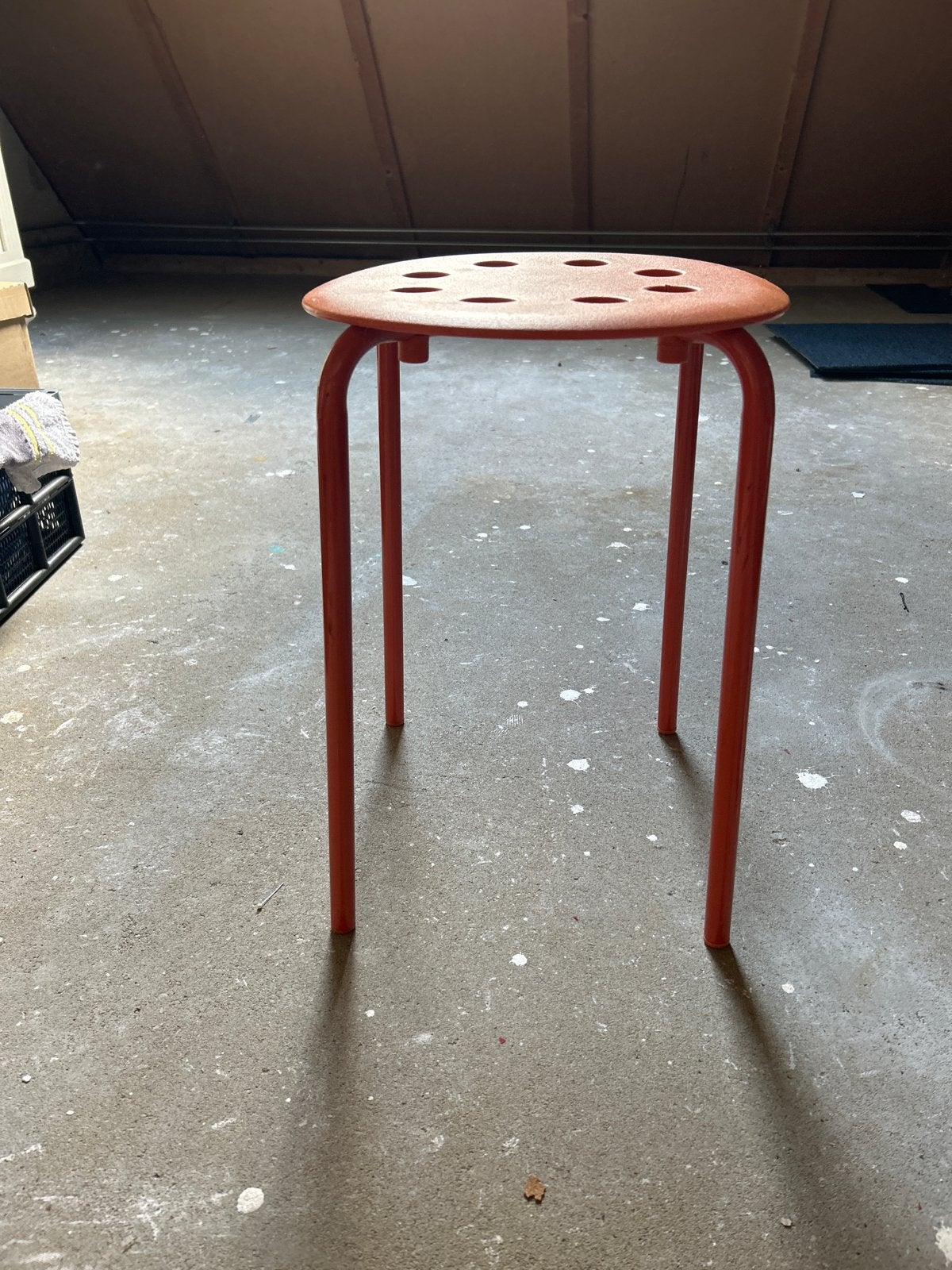 Oranje IKEA krukje - 45cm hoog, 31,5cm doorsnede, Ophalen, Gebruikt, Kunststof