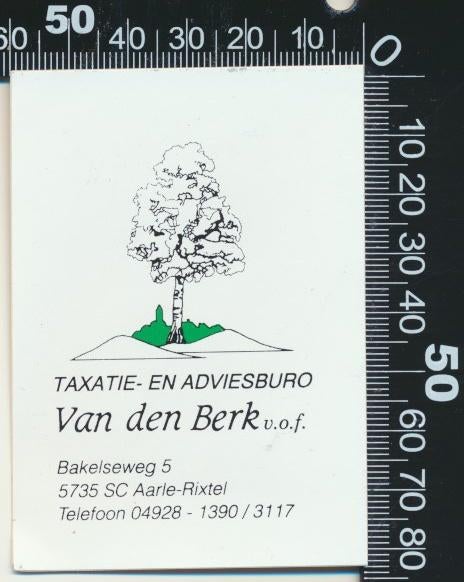 Sticker: Van den Berk Taxatie en Adviesburo - Aarle Rixtel, Ophalen of Verzenden, Zo goed als nieuw, Bedrijf of Vereniging