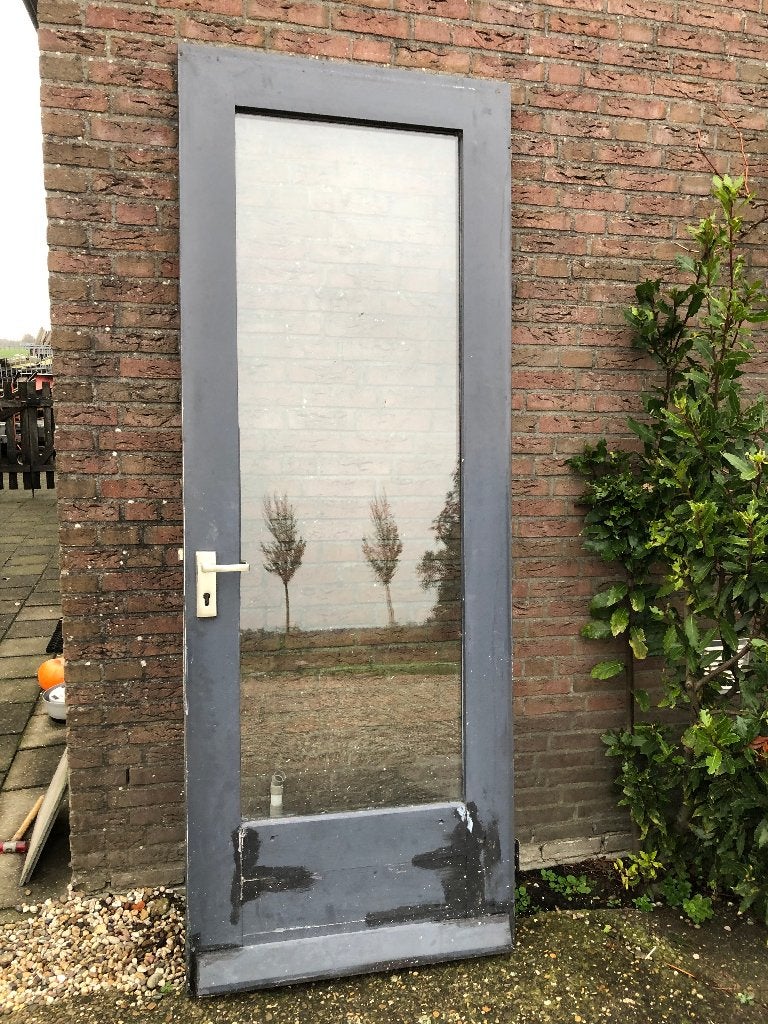 |hardhouten voordeur| buitendeur| dubbelglas| 234x87|, Ophalen, Gebruikt, 80 tot 100 cm, 215 cm of meer