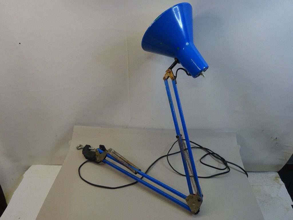 Vintage blauwe,zogezegde architectenlamp., Antiek en Kunst, Ophalen of Verzenden