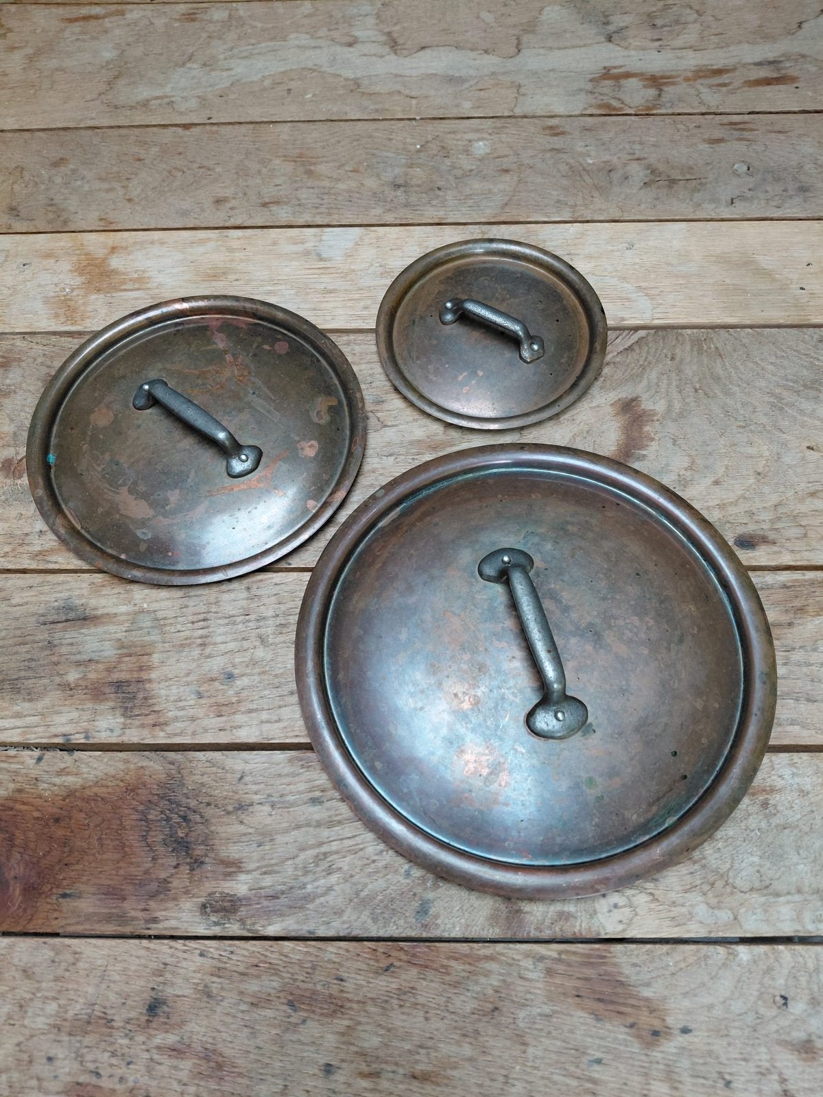 Mauviel koperen pan deksels, Ophalen of Verzenden, Gebruikt, Koper