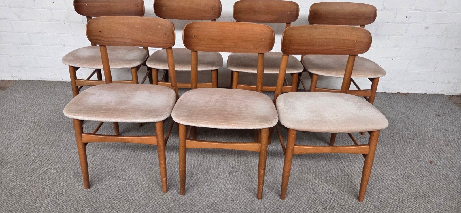 7 Deense stoelen Vintage design, Huis en Inrichting, Stoelen, Ophalen, Gebruikt, Mid century, Teak