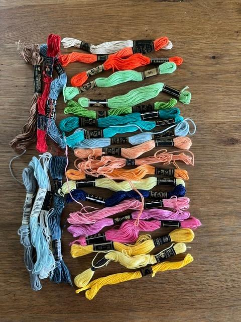 Borduur strengen, Ophalen of Verzenden, Zo goed als nieuw, Handborduren, Borduurgaren of Zijde