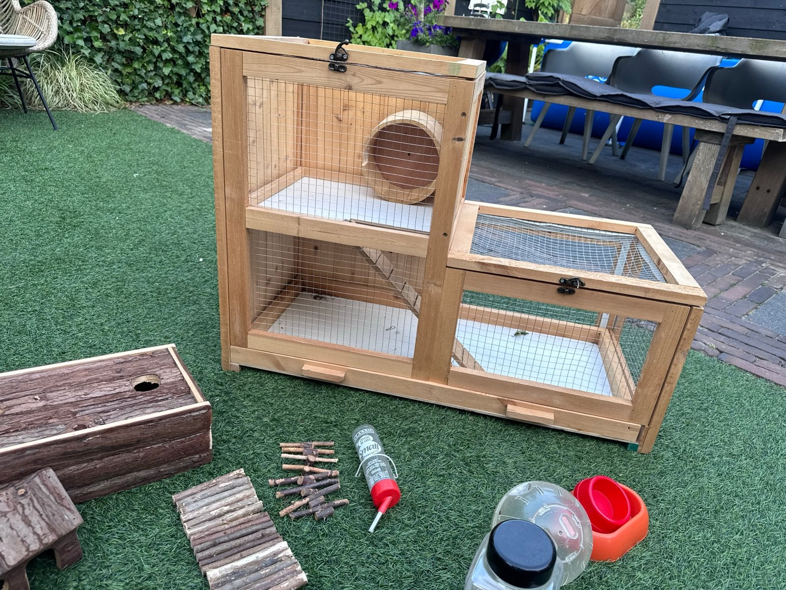 Knaagdier, hamsterhok zgan met leuke extra’s, Ophalen of Verzenden, Zo goed als nieuw, Hok, 75 tot 110 cm
