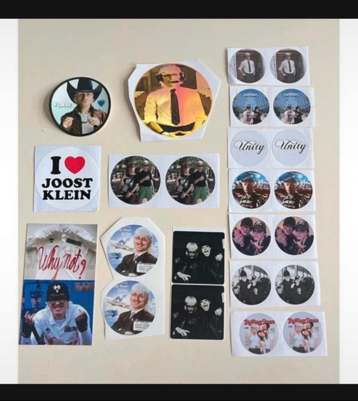 Joost Klein - set 23 stickers !, Ophalen of Verzenden, Nieuw, Meerdere stickers