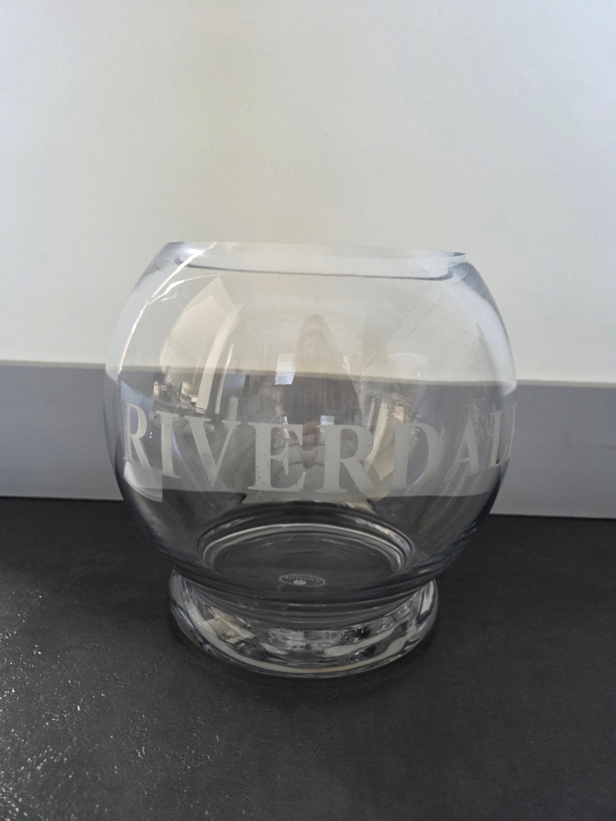 Riverdale vaas, Ophalen, Gebruikt, 21 cm, Transparant