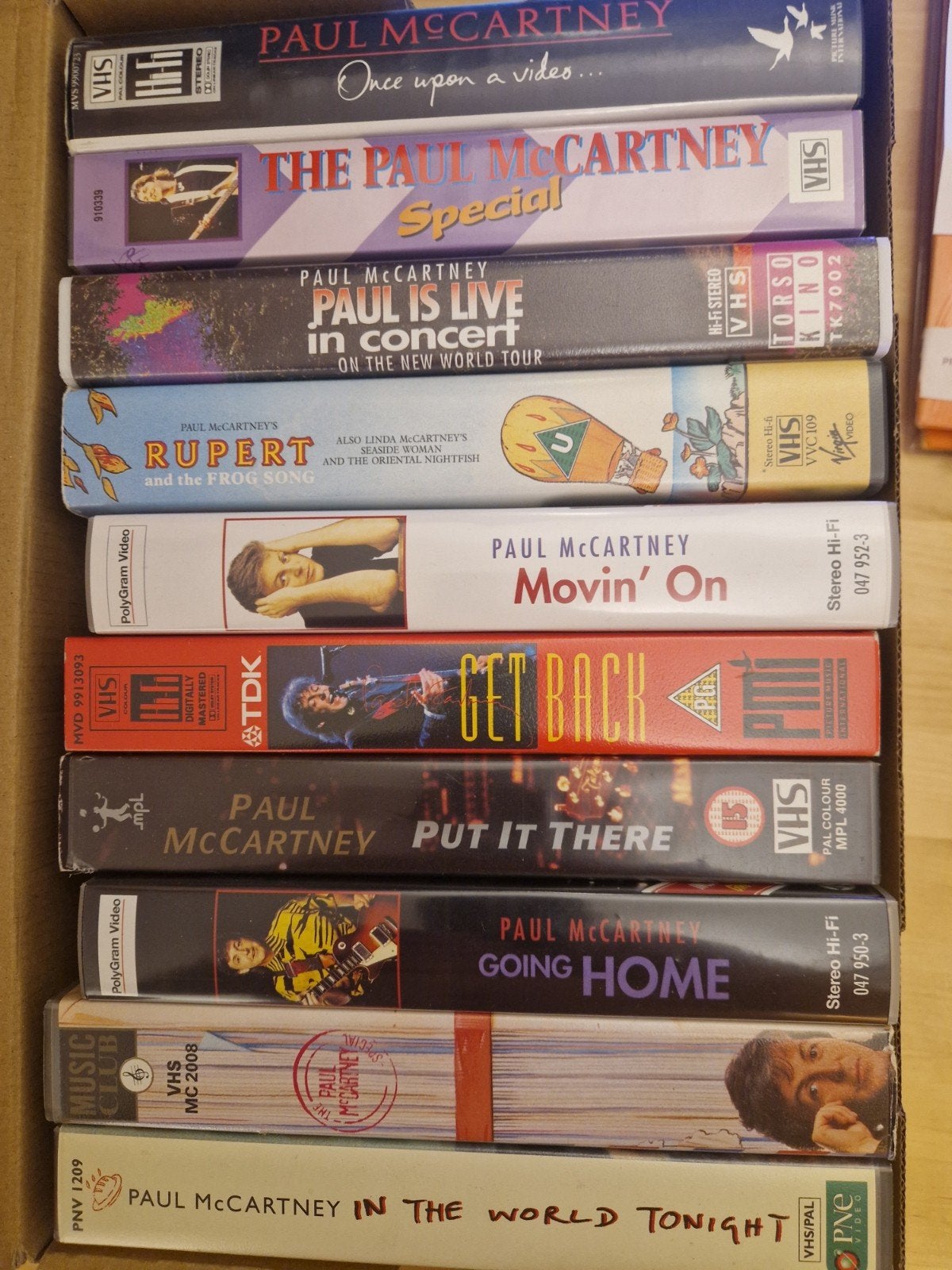 Paul McCartney VHS Collectie - 10 Tapes, Cd's en Dvd's, Boxset, Muziek, Alle leeftijden, Ophalen of Verzenden