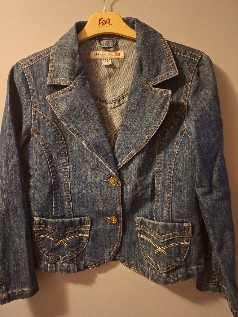 Leuk spijkerjasje M, Ophalen of Verzenden, Zo goed als nieuw, Maat 38/40 (M), Blauw