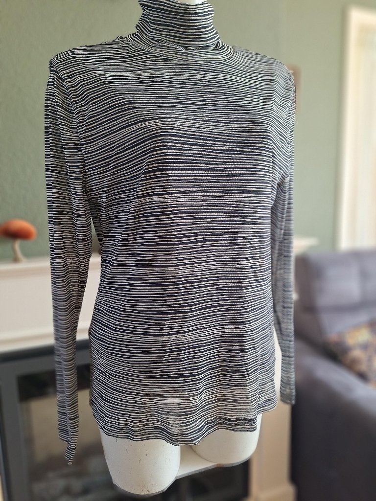 Purdey beige zwarte gestreepte dubbel laags top XXL, Verzenden, Zwart, Maat 42/44 (L), Zo goed als nieuw