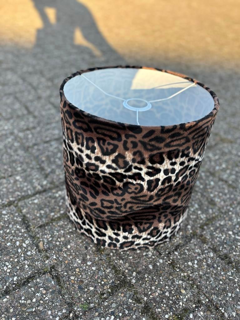Panterprint Lampenkap - 30x30 cm, Huis en Inrichting, Ophalen, Rond, Zo goed als nieuw, Bruin