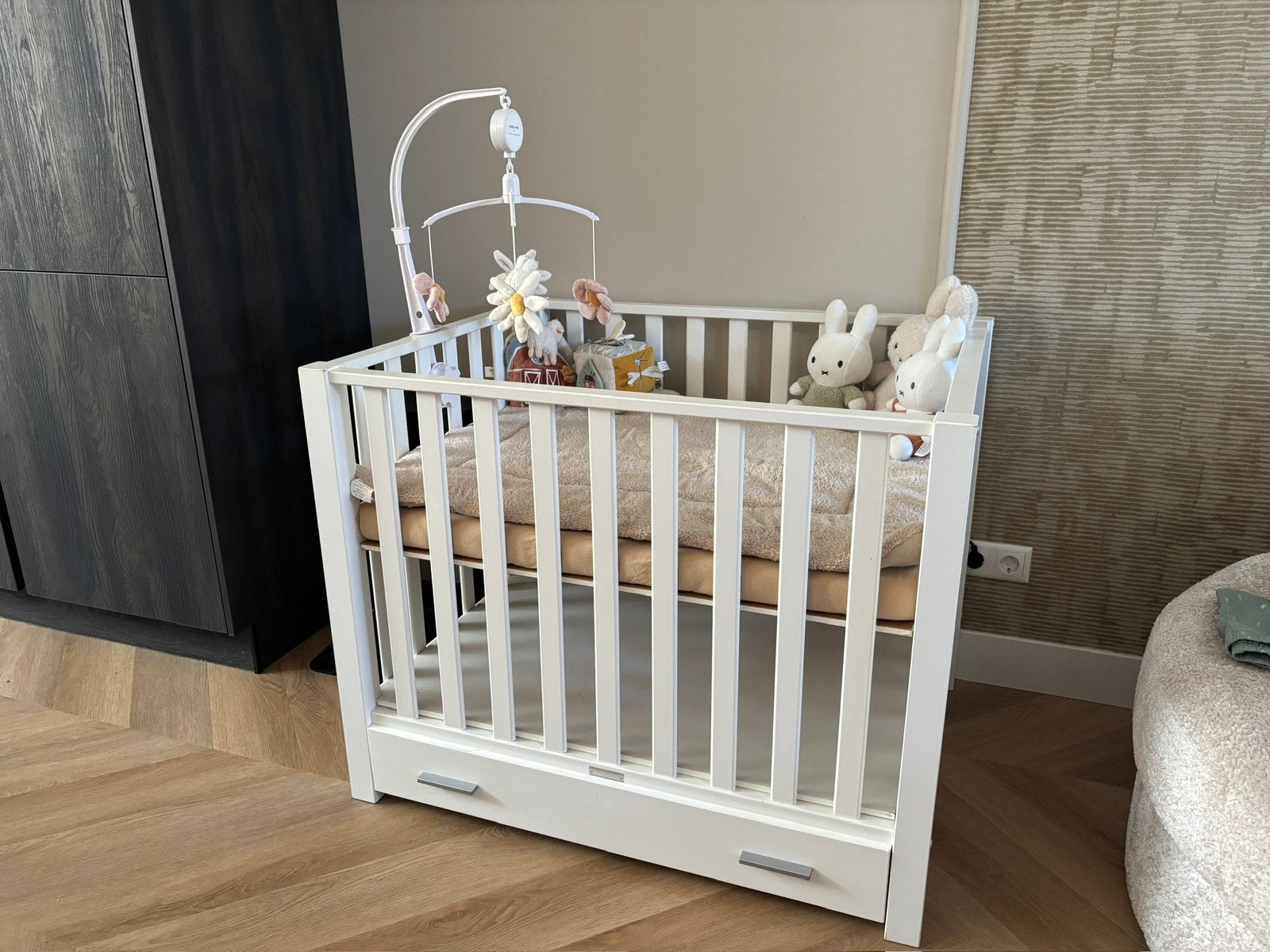 Bopita Box met lade +matras +Meyco boxkleed, Kinderen en Baby's, Boxen, Ophalen, Zo goed als nieuw, Boxkleed