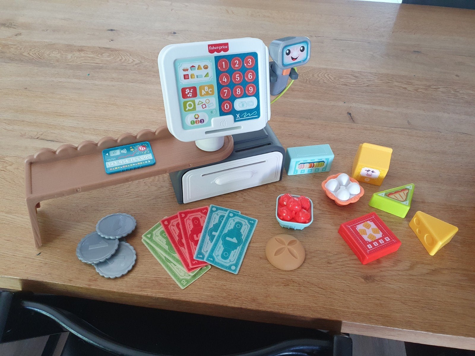 Fisher-Price Kassa met accessoires en geluid, Kinderen en Baby's, Speelgoed | Fisher-Price, Ophalen of Verzenden, Zo goed als nieuw