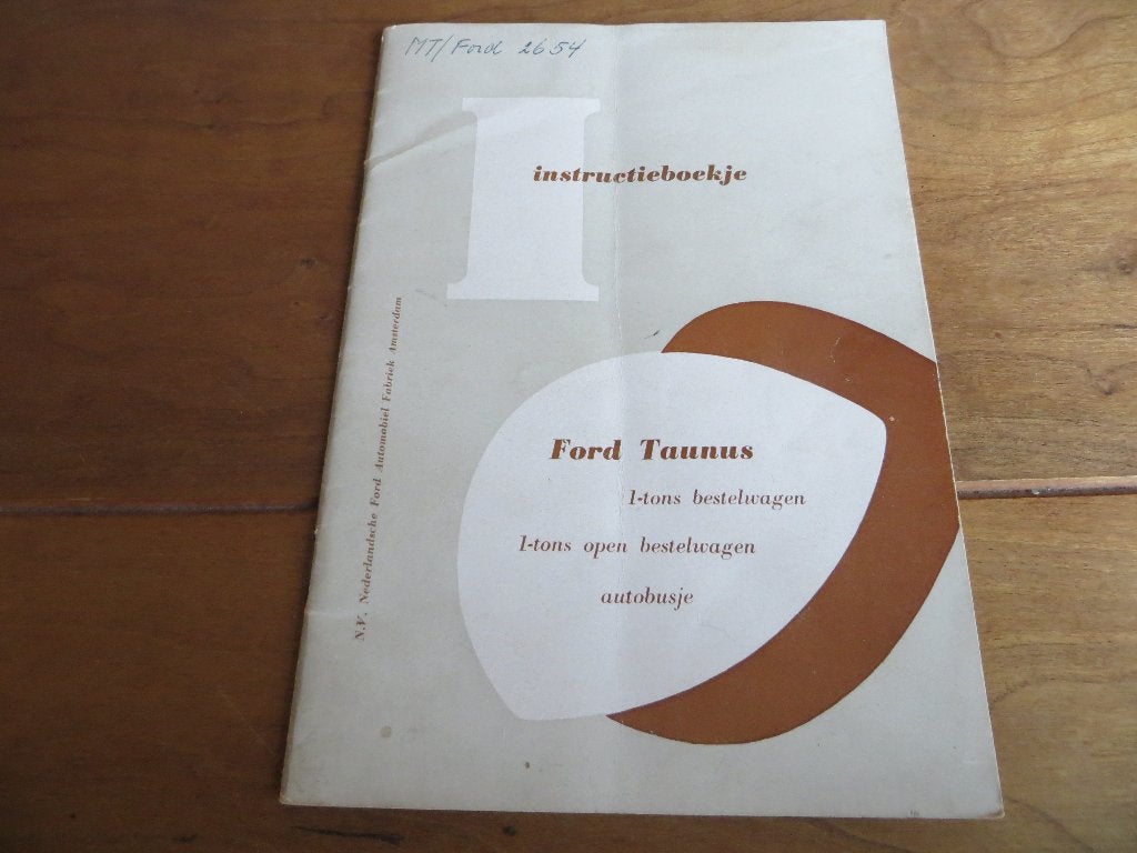 Instructieboek Ford Taunus 1-tons bestelwagen 1955 mooi!, Ophalen of Verzenden