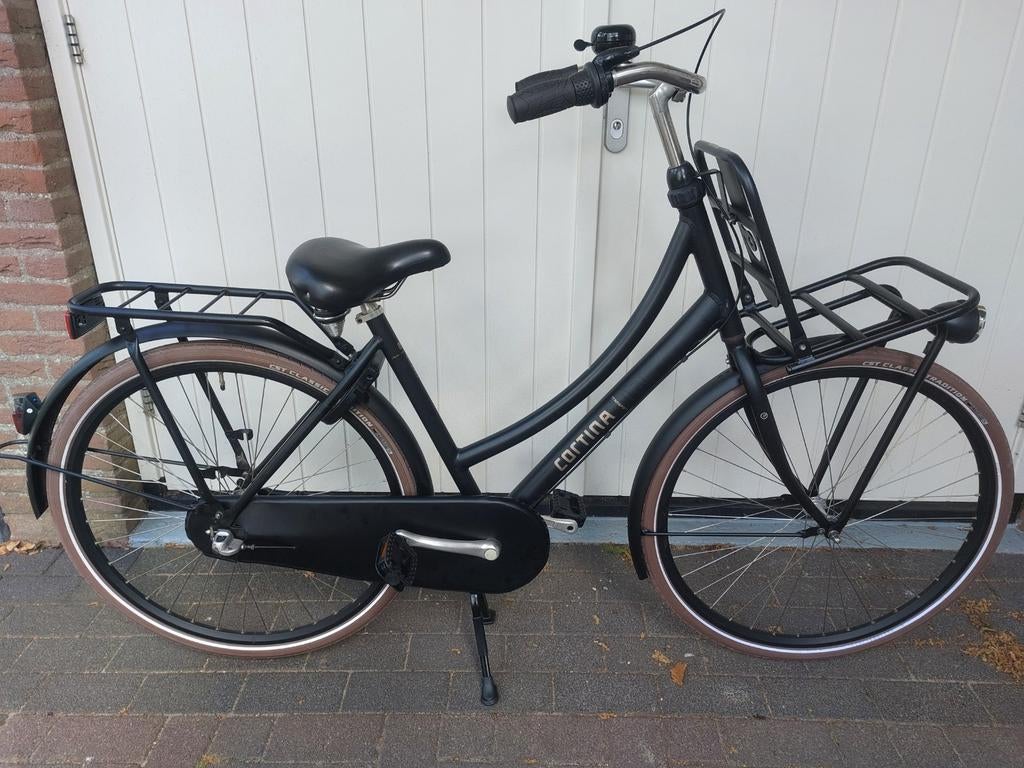 Cortina U4 28 inch damesfiets matzwart 50cm, Fietsen en Brommers, Versnellingen, Zo goed als nieuw, 50 tot 53 cm, Ophalen