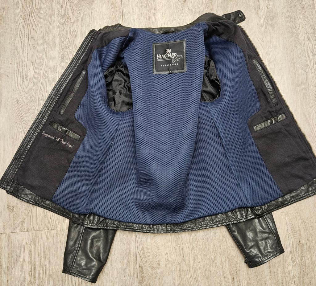 Vanguard / PME prachtige deels geplooid leren jas (M) zgan, Maat 48/50 (M), ., Zwart, Ophalen of Verzenden