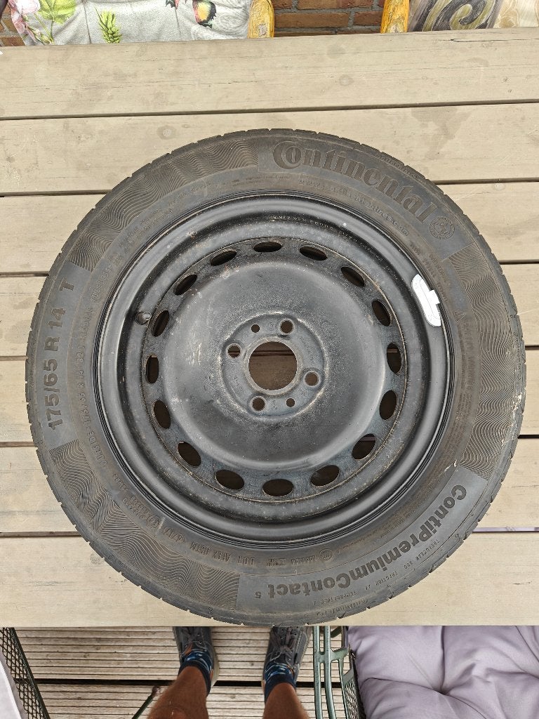 Reservewiel Continental 175/65R 14 T zomerband, Auto-onderdelen, Banden en Velgen, Ophalen, 14 inch, Gebruikt, 175 mm