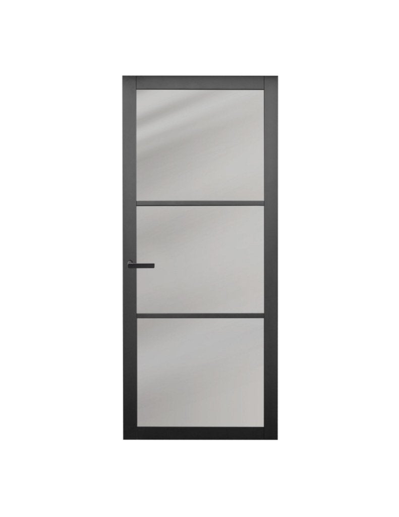Steel look binnendeur met rookglas houten binnendeur, Niet ingevuld, 80 tot 100 cm, Binnendeur, Niet ingevuld