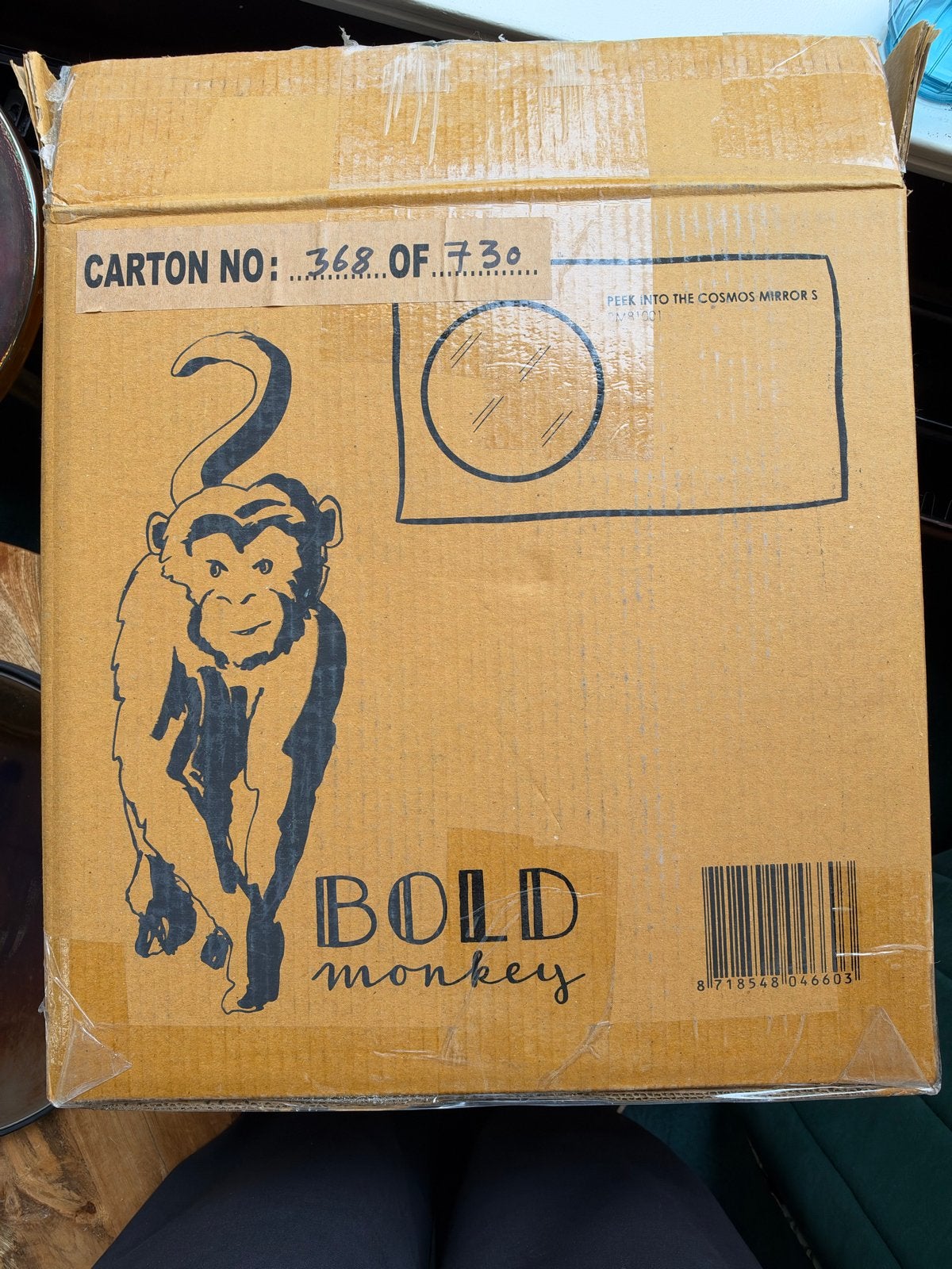 Bold Monkey Peek Into The Cosmos spiegel 30 cm, Minder dan 50 cm, Rond, Nieuw, Ophalen of Verzenden
