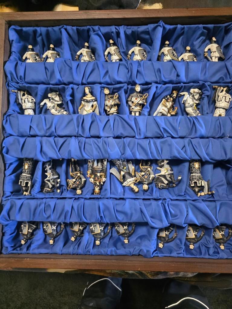 unica schaakspel tin handgemaakt, Ophalen of Verzenden
