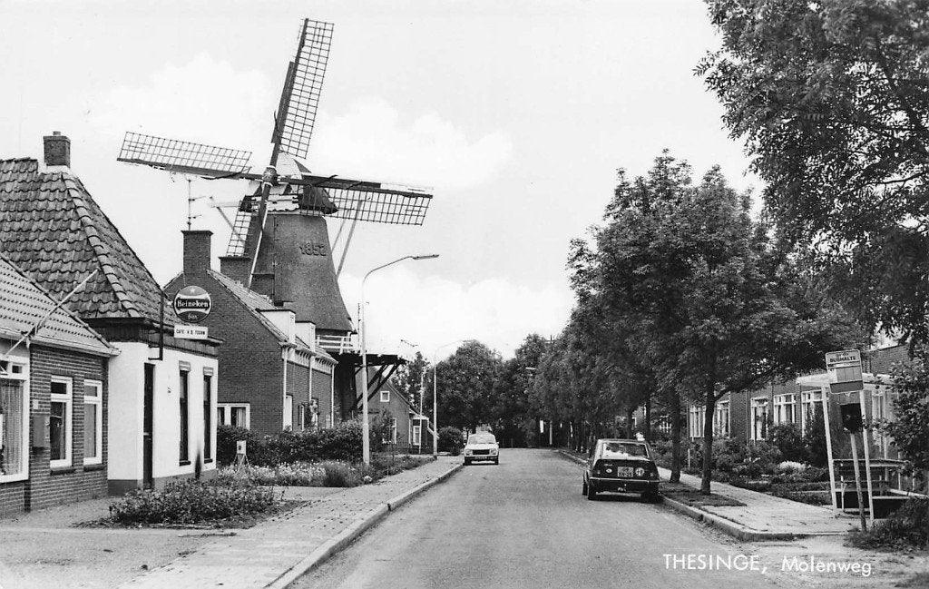 JP338 Thesinge Molen weg 1971, Verzenden, 1960 tot 1980, Ongelopen, Groningen