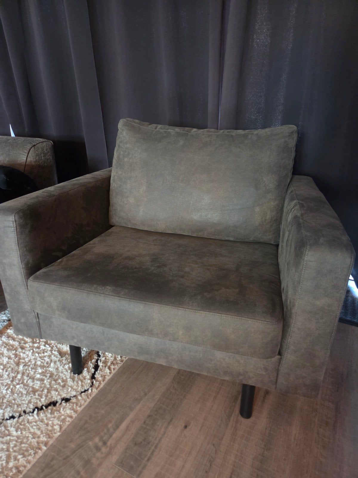 Mooie grijze fauteuil, Ophalen, 75 tot 100 cm, Zo goed als nieuw, 75 tot 100 cm