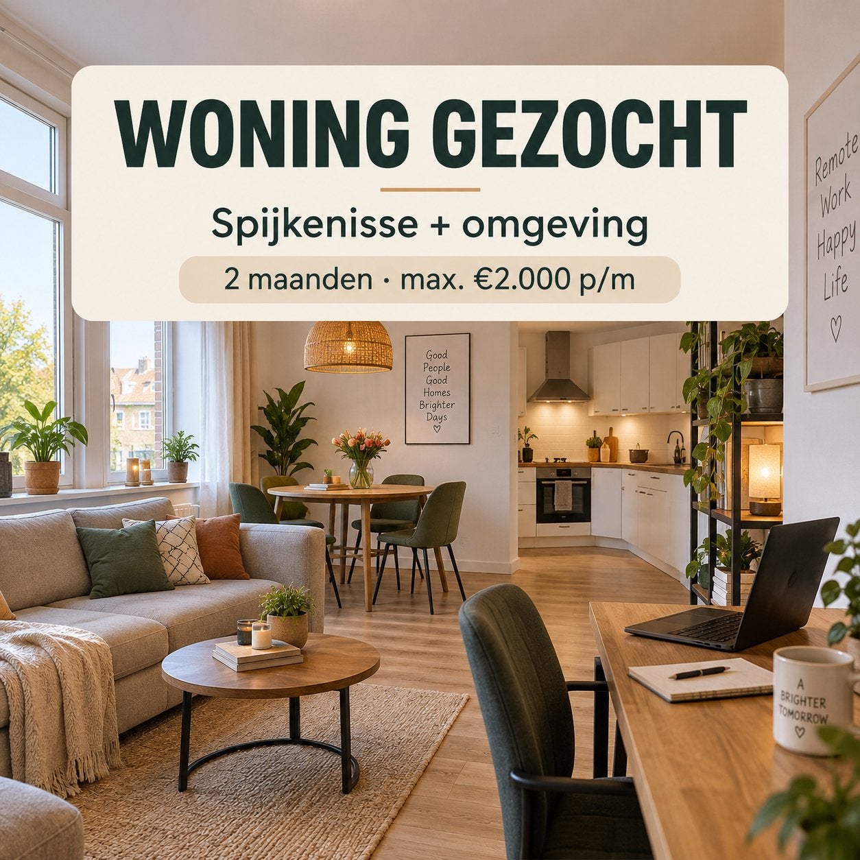 WONING GEZOCHT  Spijkenisse + omgeving 2 maanden