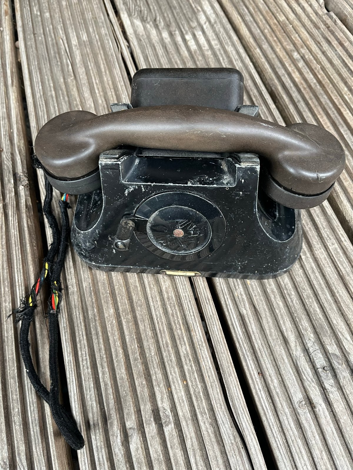 Oude Vinted nostalgie telefoon met draaiknop - Oldtimer, Ophalen of Verzenden, Niet werkend, 1 handset