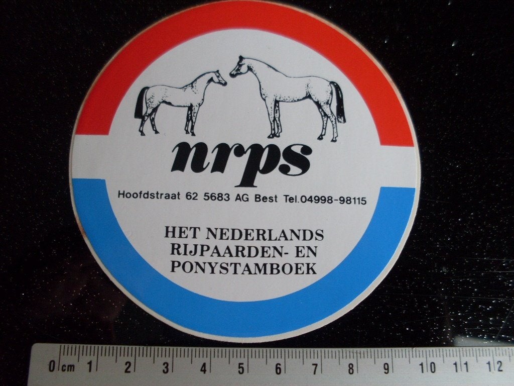 sticker nrps nederlands rijpaarden pony stamboek best logo, Verzenden, Zo goed als nieuw, Bedrijf of Vereniging