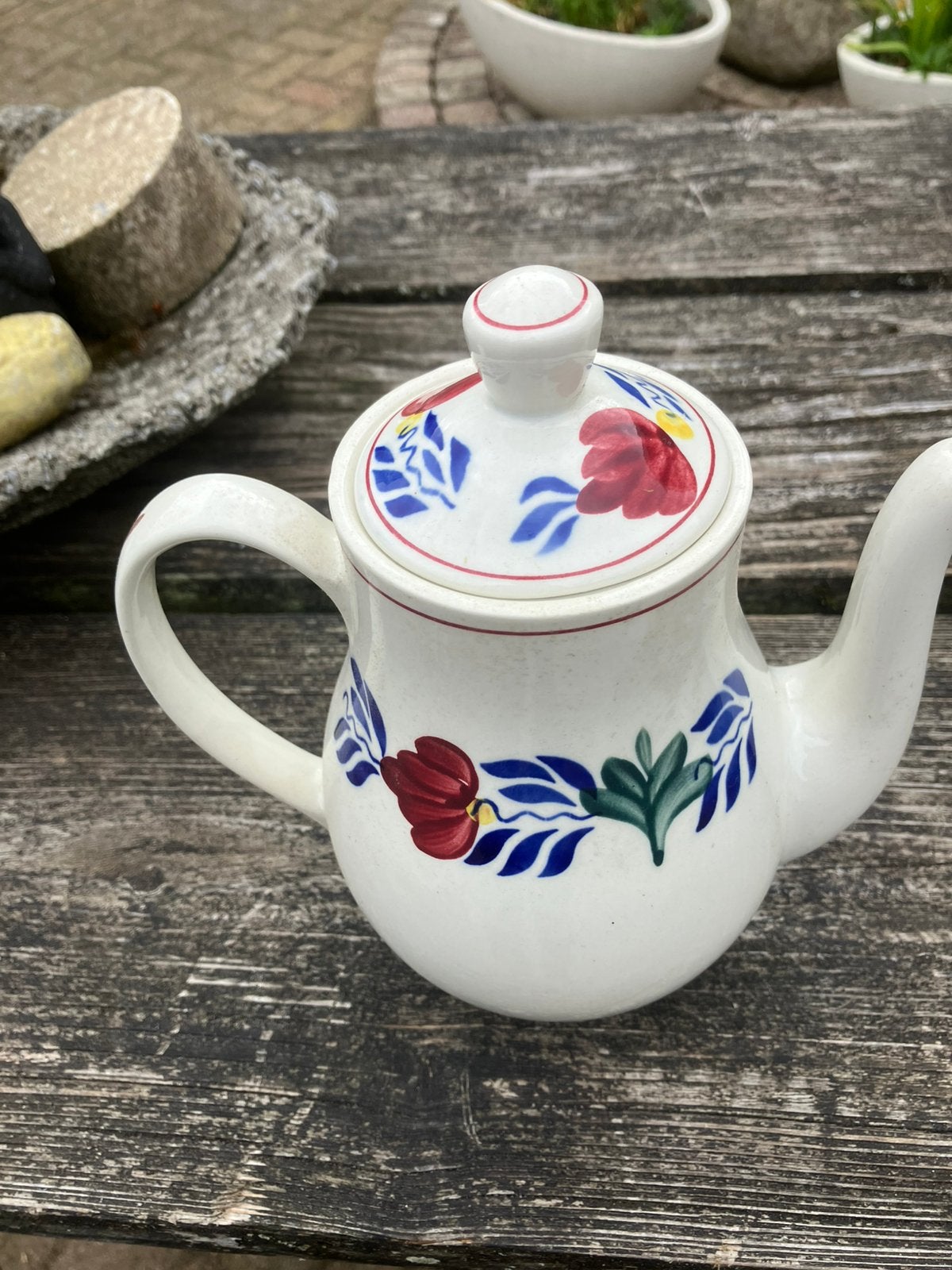 Boerenbont theepot BOCH belgium, Overige typen, Ophalen of Verzenden, Zo goed als nieuw, Aardewerk