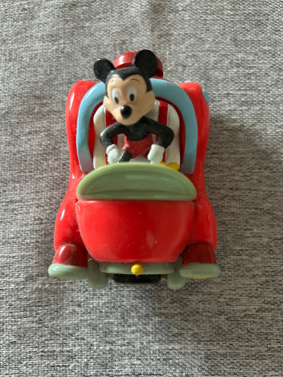 Vintage Mickey Mouse auto speelgoedfiguur backtrackmodel, Ophalen, Gebruikt