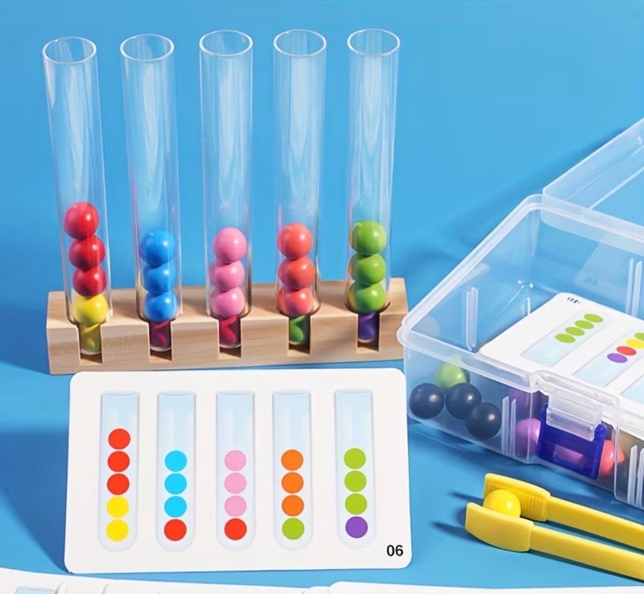 Montessori Kleur Sorteer Spel met Reageerbuizen, Ophalen of Verzenden, Nieuw, Puzzelen