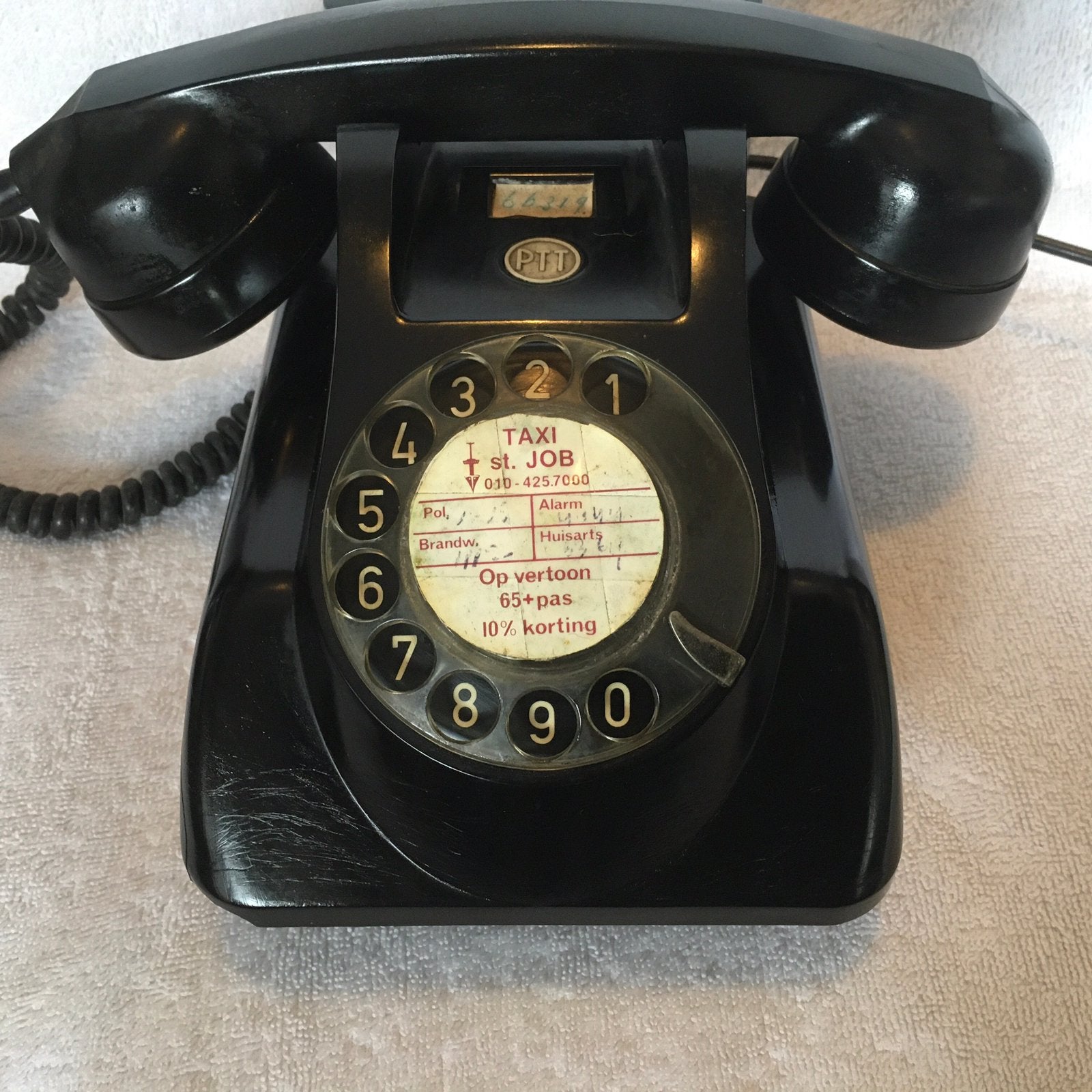 Bakelieten Nederlandse HEEMAF Telefoon Ptt jaren50, Telecommunicatie, Ophalen of Verzenden, Gebruikt, Met draaischijf