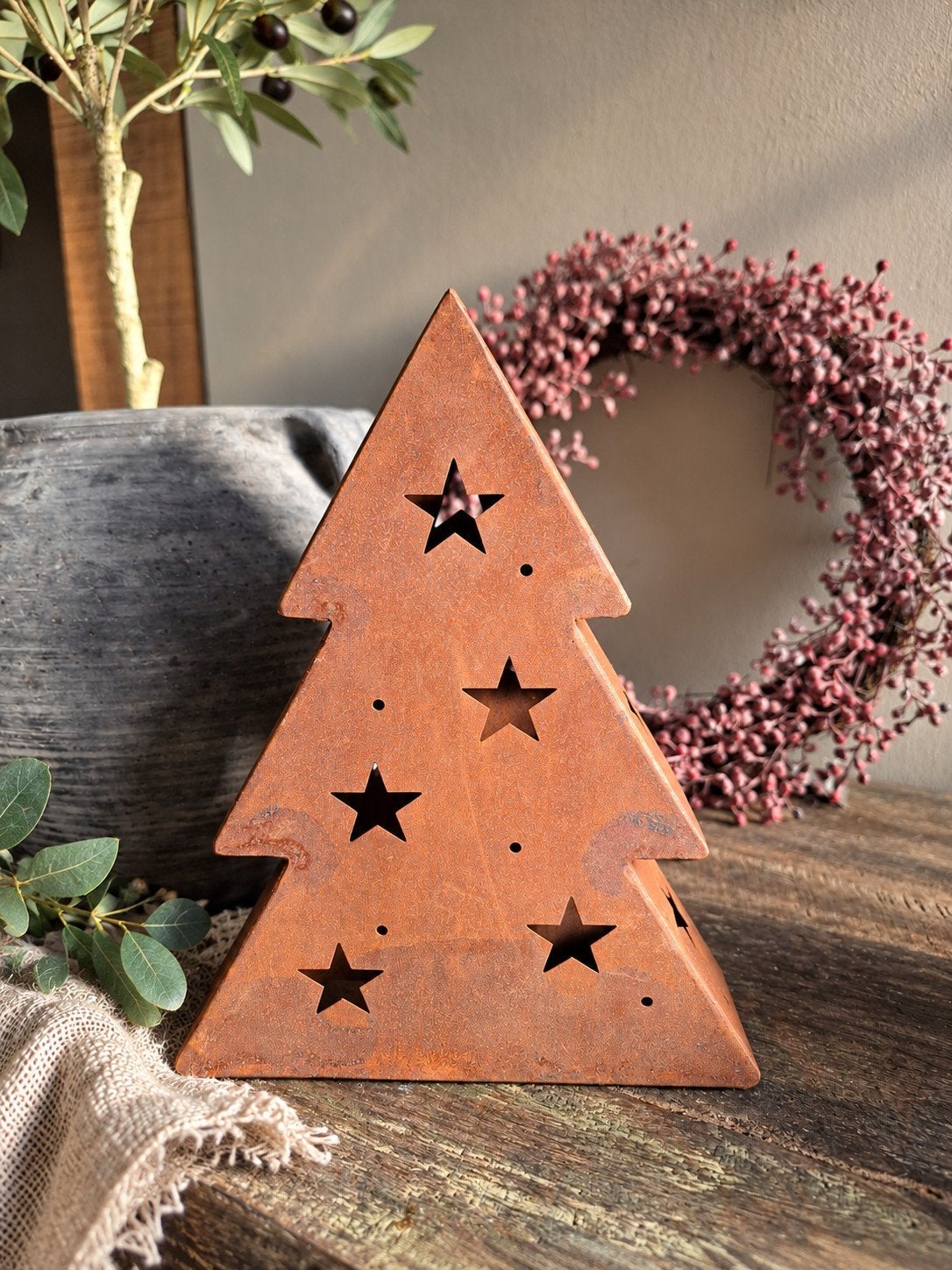 mooie roestkleurige kerstboom, Ophalen of Verzenden