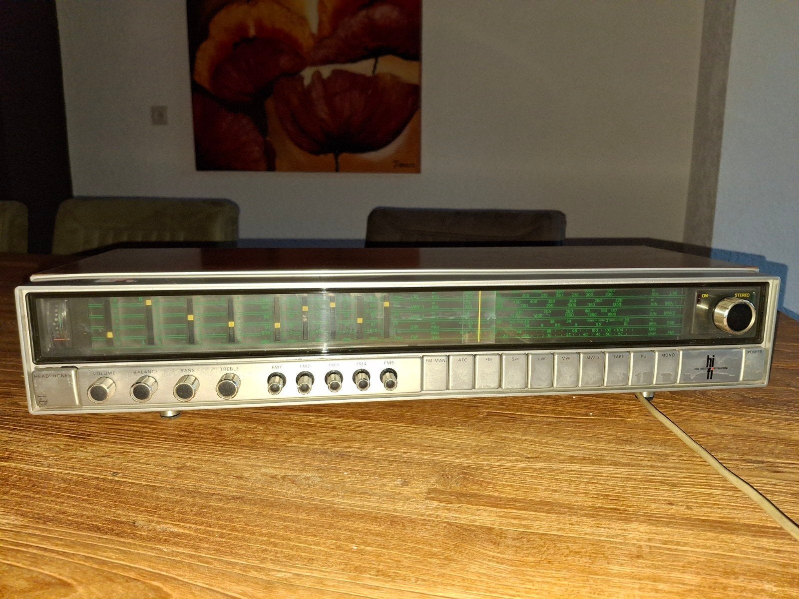 Philips 702 Vintage Reciever - Goed werkende staat, Ophalen of Verzenden, Gebruikt, Radio