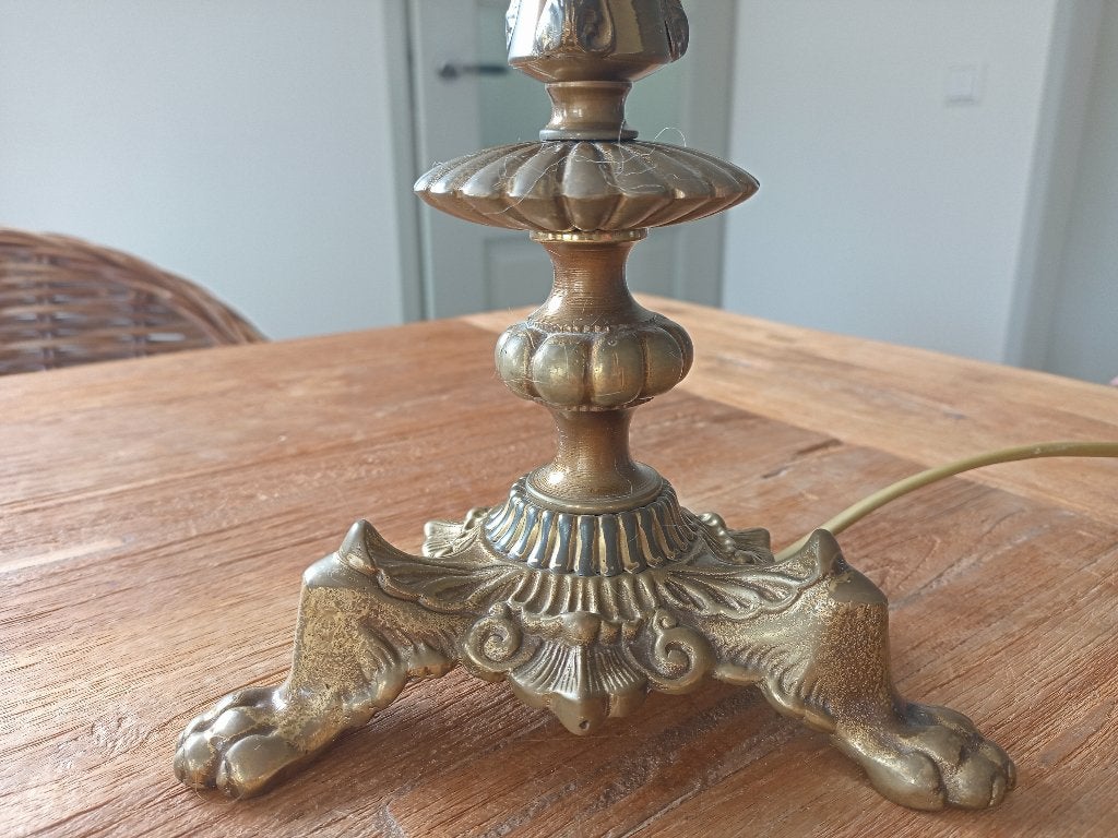 messing lampenvoet Barok/driepoot/klauwpoten, Antiek en Kunst, Antiek | Lampen, Ophalen of Verzenden