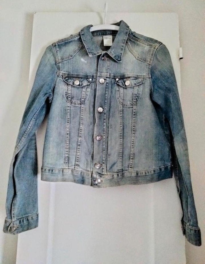 Vintage spijkerjasje maat M, Maat 38/40 (M), H&M, Blauw, Ophalen of Verzenden