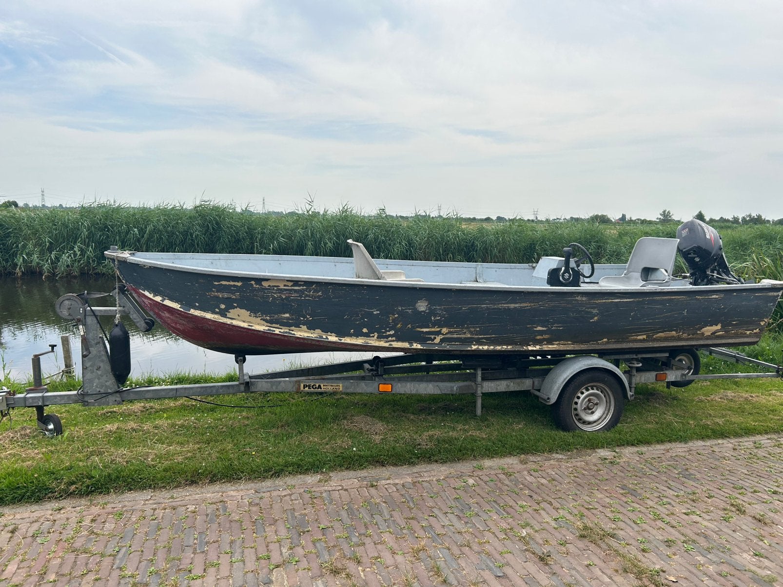 Alumacraft V16 boot, Watersport en Boten, Vis- en Consoleboten, Gebruikt, Elektrisch, Aluminium, Ophalen
