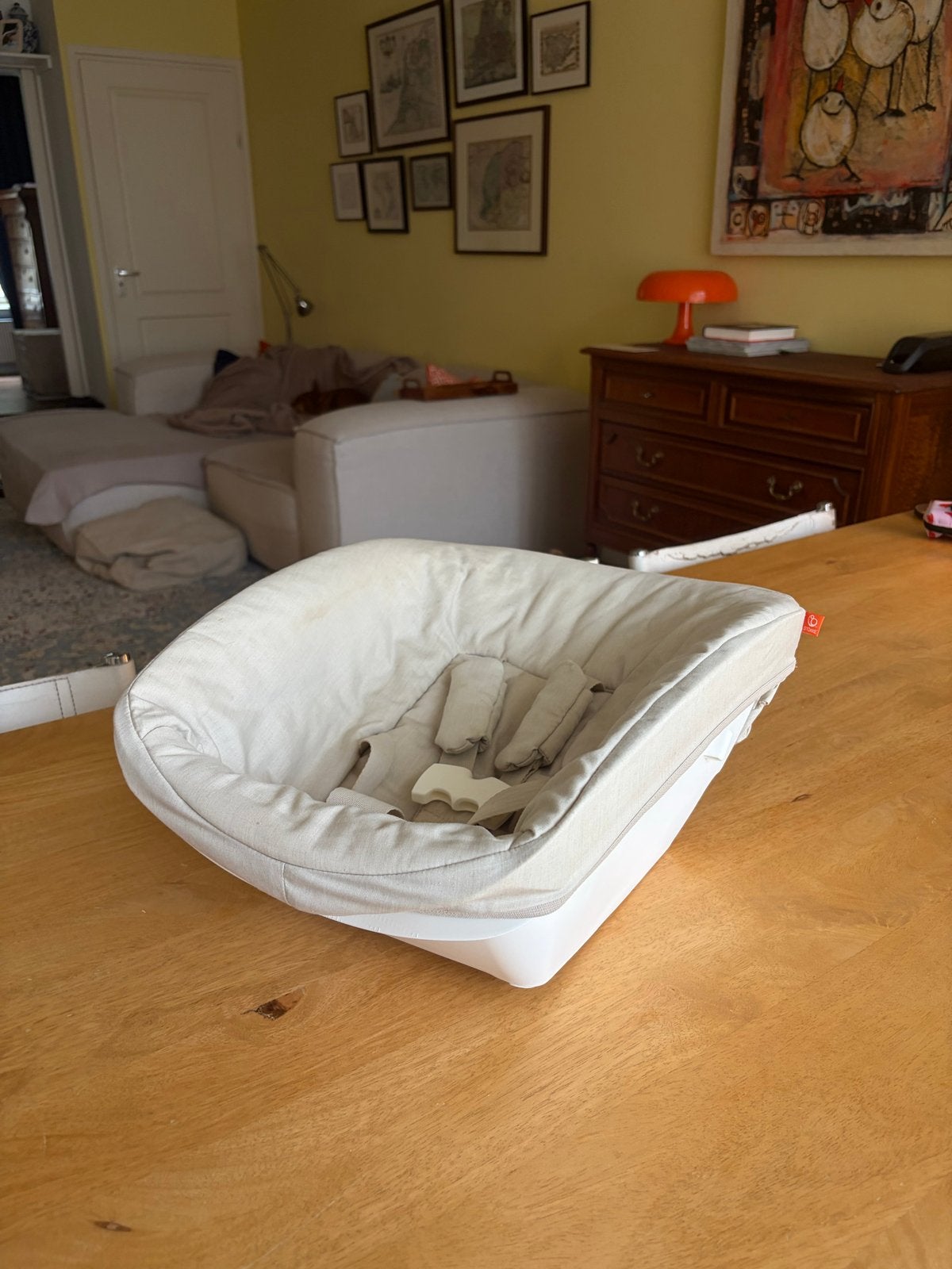 Stokke babyinzet met gordel - beige, Ophalen, Gebruikt, Overige typen, Gordel(s)