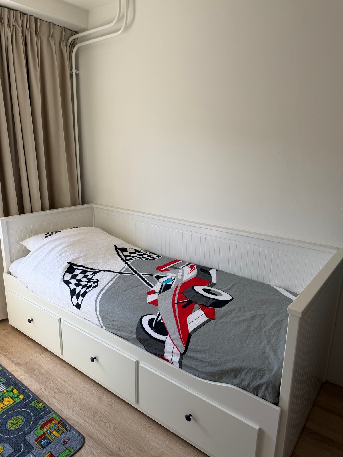 IKEA Bedbank met 3 lades met matras! ZO GOED ALS NIEUW, Ophalen, Gebruikt, Eenpersoons, Wit