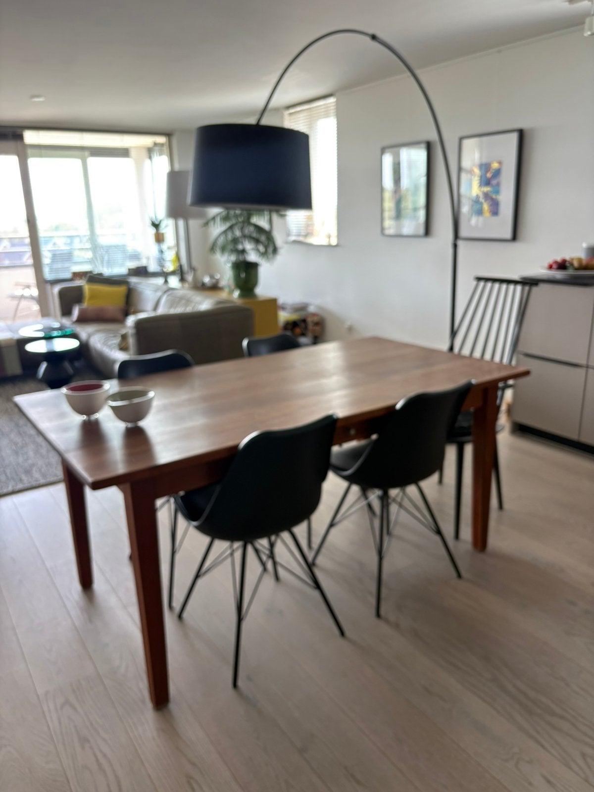 Robuuste massief kersenhouten eettafel met 2 lades., Huis en Inrichting, Tafels | Eettafels, Ophalen, Gebruikt, Modern/landelijk/klassiek