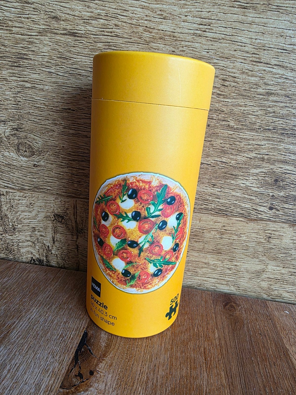 Pizza puzzel rond, 500 stukjes, Ophalen of Verzenden, 500 t/m 1500 stukjes, Zo goed als nieuw, Legpuzzel