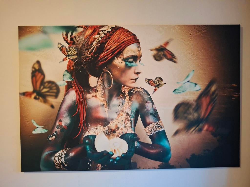 Te koop, groot gespannen doek op lijst, Ophalen