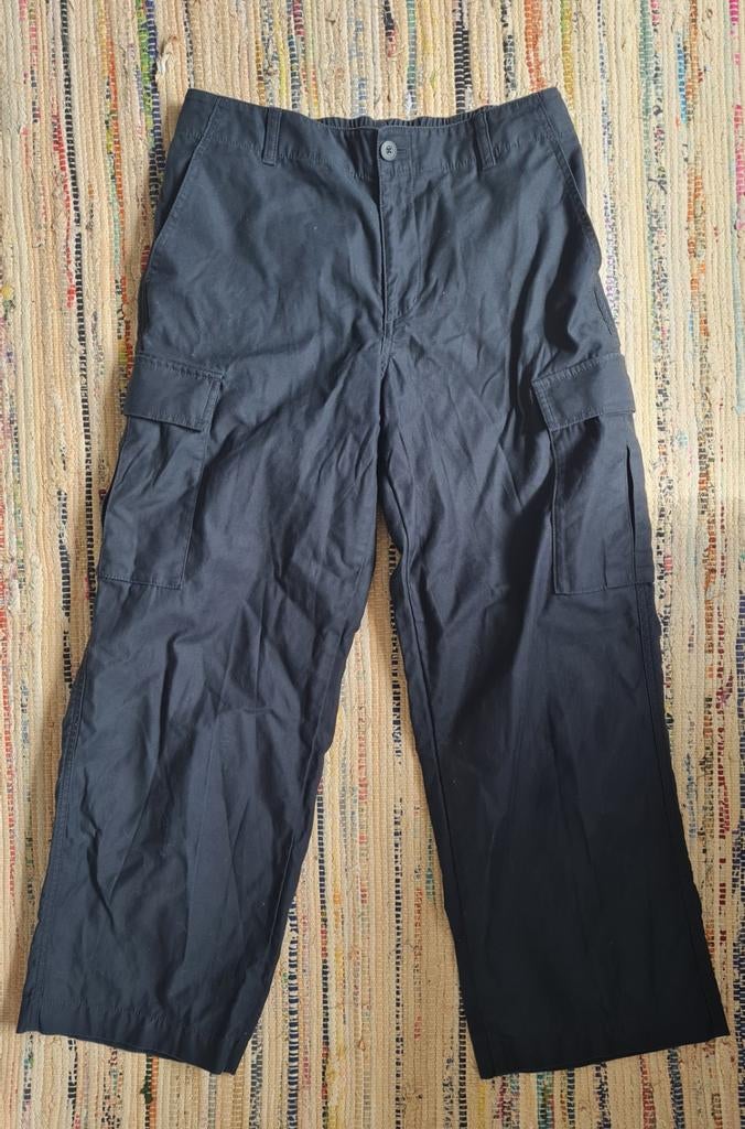 Uniqlo Wide-Leg Cargo Broek Zwart - Maat L (ZGAN), Ophalen of Verzenden